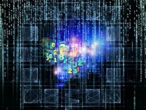 Evolving Numbers Stock Illustration