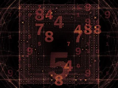 Evolving Numbers Stock Illustration