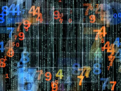 Evolving Numbers 스톡 일러스트