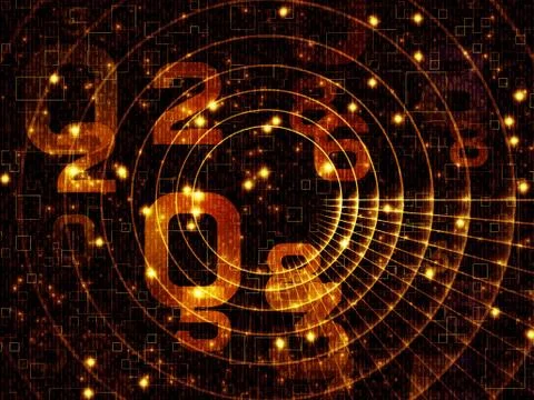 Evolving Numbers 스톡 일러스트