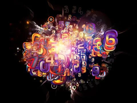 Evolving Numbers 스톡 일러스트