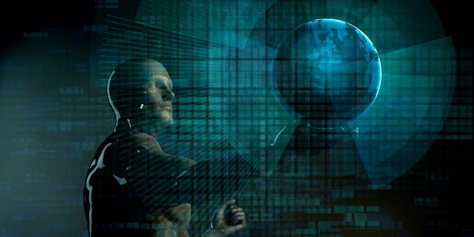 Evolving Technology Evolution 스톡 일러스트