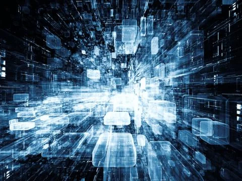 Evolving Virtual Space Stock Illustration