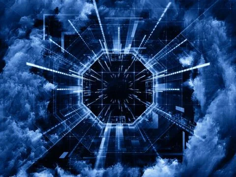 Evolving Virtual Space Illustrazione stock