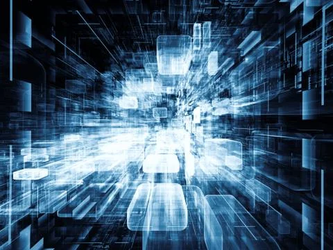 Evolving Virtual Space Illustrazione stock