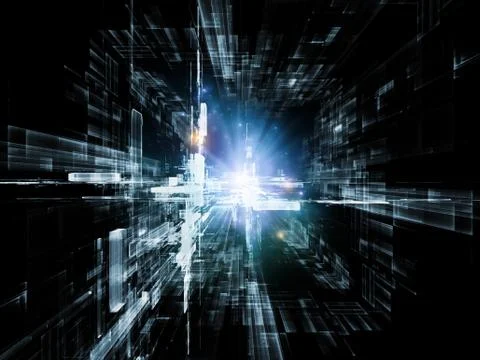 Evolving Virtual Space Stock Illustration