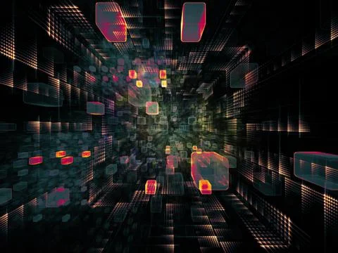 Evolving Virtual Space Stock Illustration