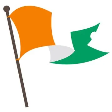 Evolving in the wind Irish flag. イラスト素材
