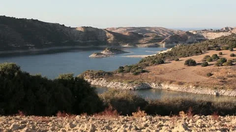 Evretou Dam Cyprus 2 Stock Footage