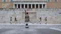 Evzones - Greek national guards near building of Parliament in Athens HD Footage
