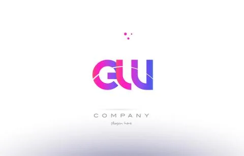 Ew e w  pink modern creative alphabet letter logo icon template Illustrazione stock