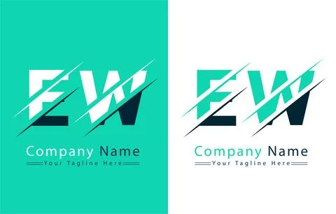 EW Letter Logo Vector Design Template Elements Stock Illustration