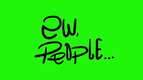 Ew people word looping animation on green background Stock Footage 340269796