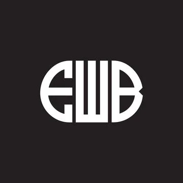 EWB letter logo design on black background. EWB creative initials letter logo Stock Illustration