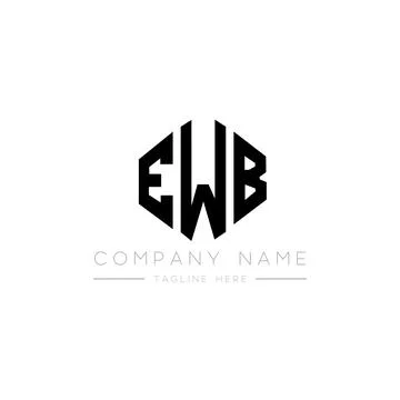 EWB letter logo design with polygon shape. EWB polygon and cube shape logo .. Stock Illustration