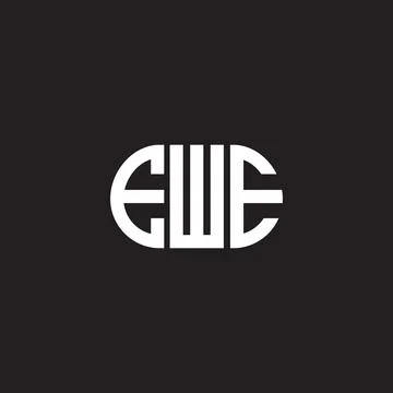 EWE letter logo design on black background. EWE creative initials letter logo Stock Illustration