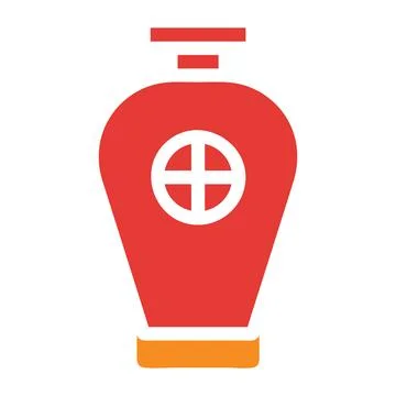 Ewer solid red illustration vector and logo Icon new year icon perfect. Stock Illustration