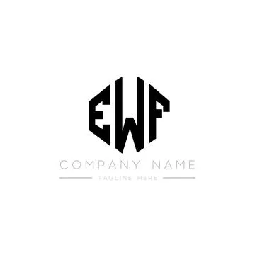 EWF letter logo design with polygon shape. EWF polygon and cube shape logo .. Stock Illustration