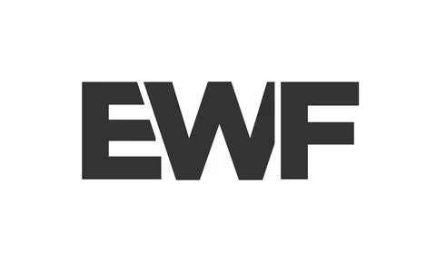 EWF logo design template with strong and modern bold text. Initial based ve.. Illustrazione stock