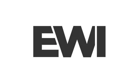 EWI logo design template with strong and modern bold text. Initial based ve.. Illustrazione stock