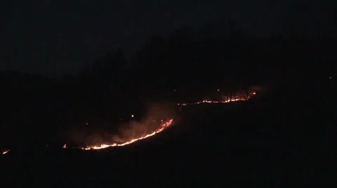 EWS of forest fire in the mountains Stock Footage 33631812