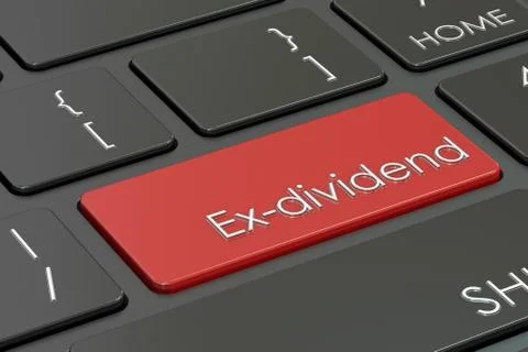 Ex-dividend keyboard button, 3D rendering 스톡 일러스트