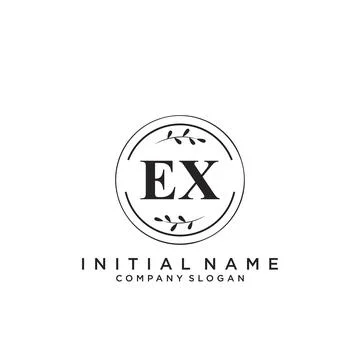 EX Initial handwriting logo design Stock Illustration