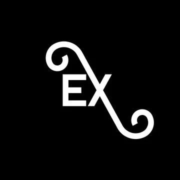 EX letter logo design on black background. EX creative initials letter logo.. Stock Illustration