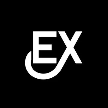 EX letter logo design on black background. EX creative initials letter logo.. Stock Illustration