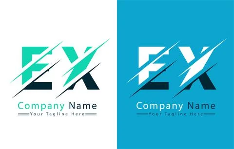 EX Letter Logo Vector Design Concept Elements Stock Illustration