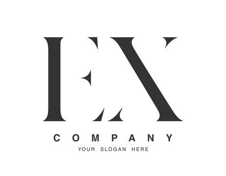 EX logo design. Initial letter e and x serif font style. Creative classic c.. Stock Illustration