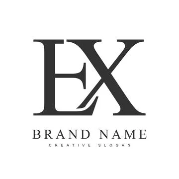 EX trendy logotype template. Initial letter e and x classic font style. Cre.. Stock Illustration