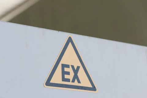 EX Warning Sign on Grey Surface Stock Photos