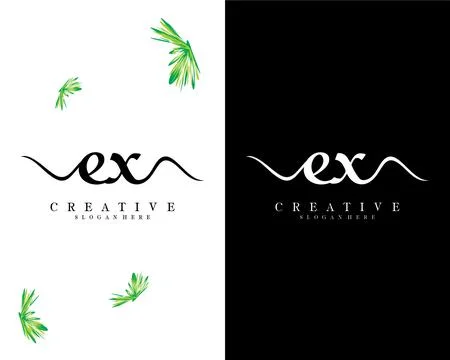 Ex, xe creative handwriting letter logo design vector Stock Illustration