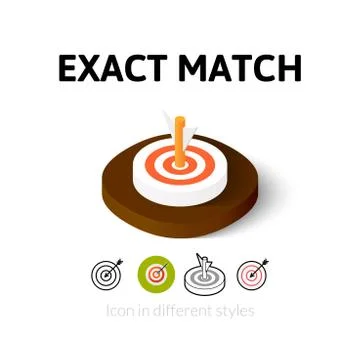 Exact match icon in different style Stock Illustration