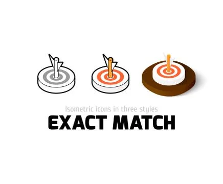 Exact match icon in different style Stock Illustration