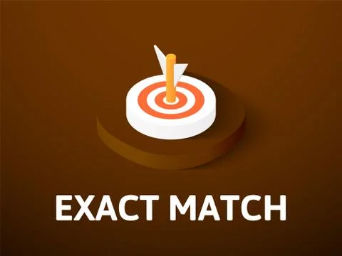Exact match isometric icon, isolated on color background Stock Illustration