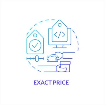 Exact price blue gradient concept icon Illustrazione stock