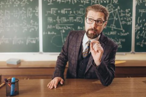 A Exact Sciences Lecturer Explaining New Material Stock Photos