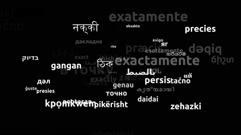 Exactly Translated in 64 Worldwide Languages Endless Looping 3d Zooming Wordc Stock-Footage 145206244