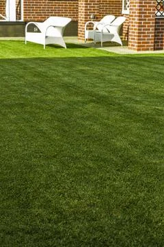 Exactly trimmed grass Stock Photos