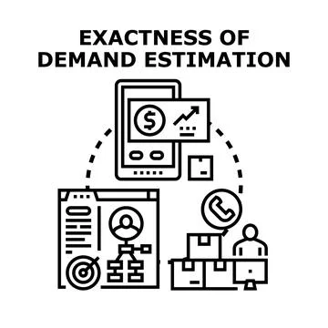 Exactness of demand estimation business process Stock Illustration