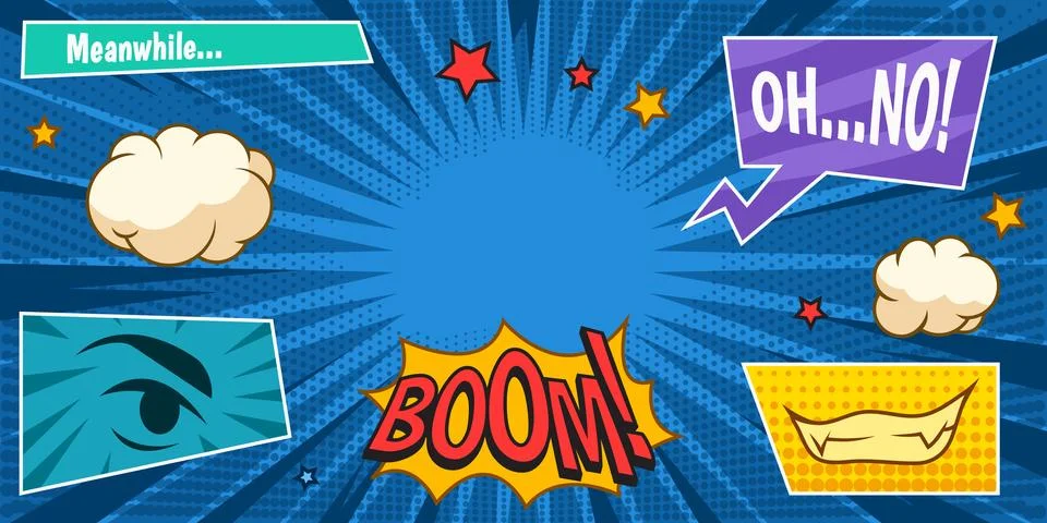 Exaggerate Blank Comic Page Style Background Stock Illustration