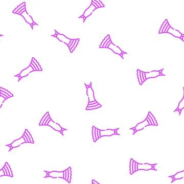 Exaggerated drop bride dress vector seamless pattern Stock Illustration