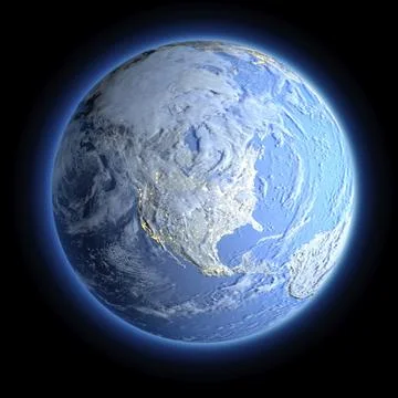 Exaggerated metaphor for the winter Earth, when all the continents are covered 스톡 일러스트