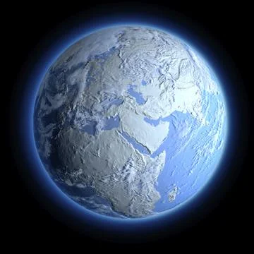 Exaggerated metaphor for the winter Earth, when all the continents are covered 스톡 일러스트