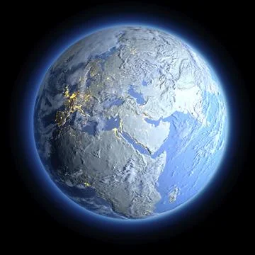 Exaggerated metaphor for the winter Earth, when all the continents are covered 스톡 일러스트