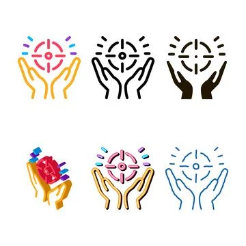 Exaltation of purpose icon vector outline concepts Stock Illustration