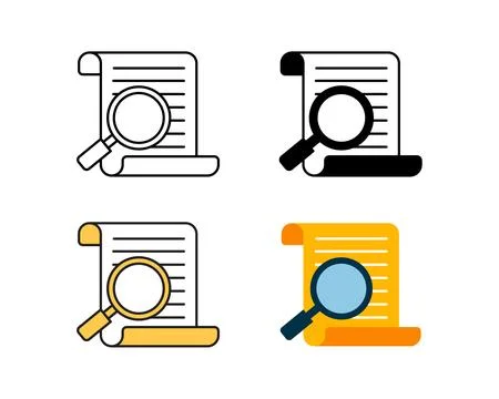 Exam analysis icon vector design in 4 style line, glyph, duotone, and flat. Stock Illustration