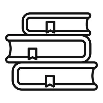 Exam book stack icon outline vector. Final study Illustrazione stock